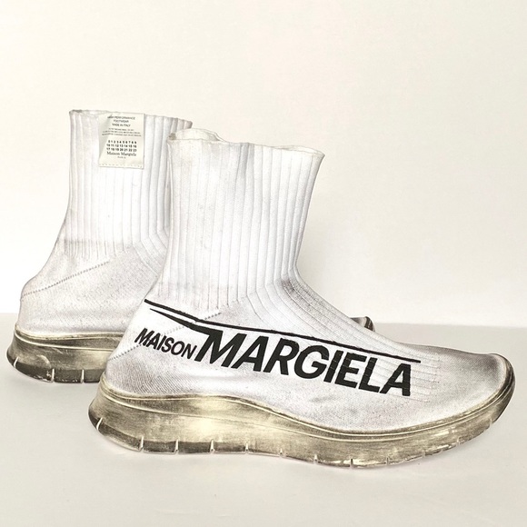 NWT: MAISON MARGIELA | "Dirty" Logo Sock Shoes - Picture 3 of 7